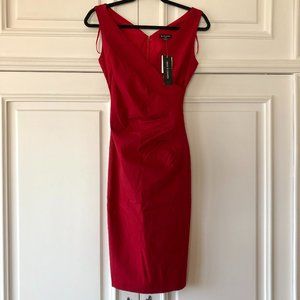 *NWT* Red V-Neck Sleeveless Fitted Dress - Made in Canada - XXS